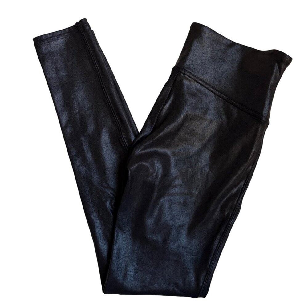 SPANX SPANXshape™ Stretch Faux Leather Leggings (Black) - Size Medium (Petite)